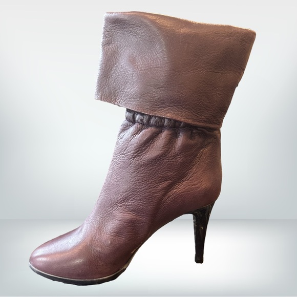 Cloe Mirto Deer Dark Purple Ankle Boots NI B 38 1/2 - Picture 2 of 10